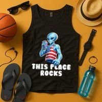 Alien This Place Rocks USA 4th Of July Tank Top thumb 4