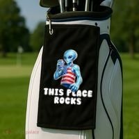 Alien This Place Rocks USA 4th Of July Golf Towel thumb 2