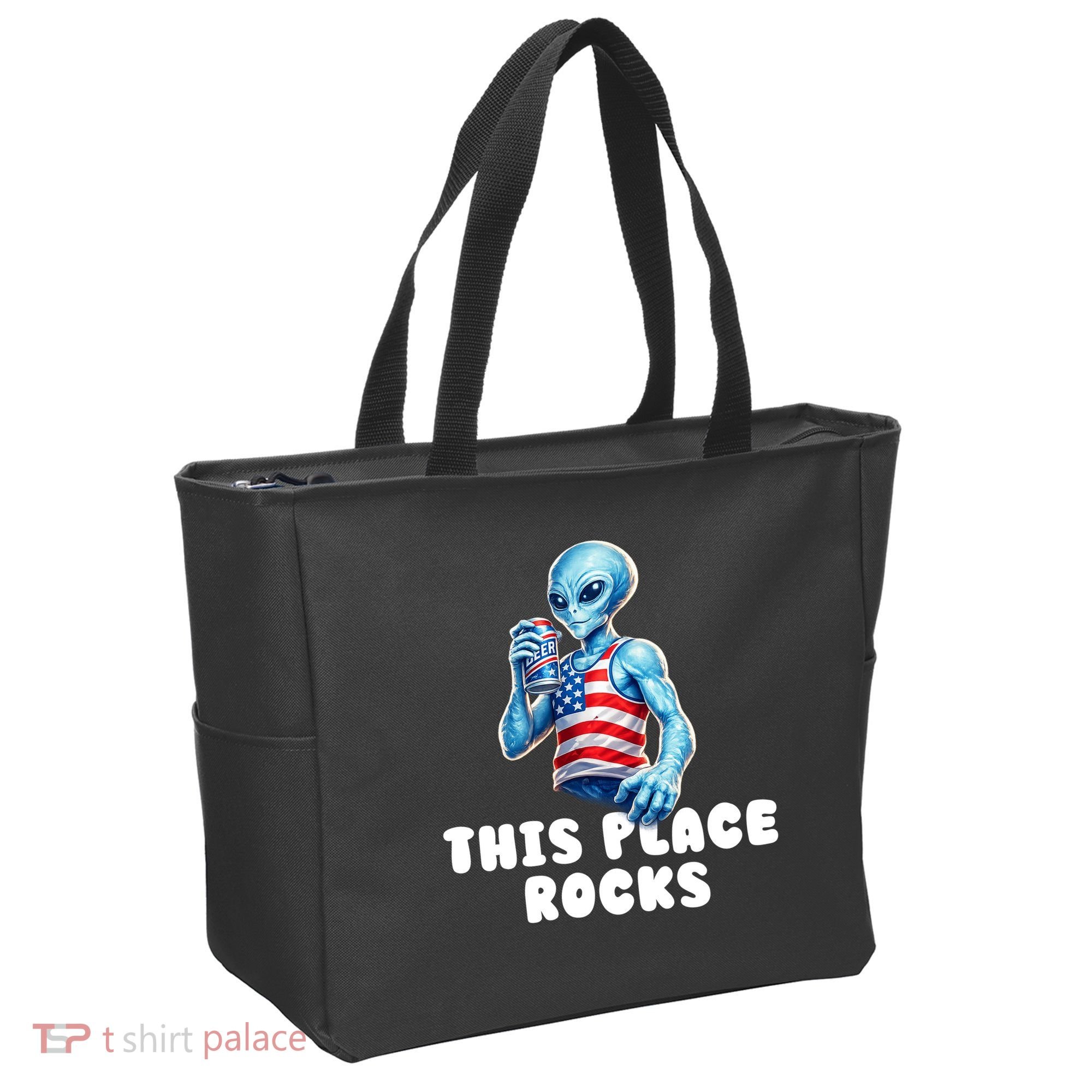 Alien This Place Rocks USA 4th Of July Tote Bag