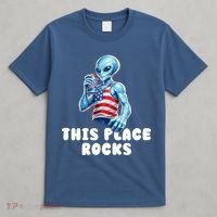 Alien This Place Rocks USA 4th Of July T-Shirt thumb 4