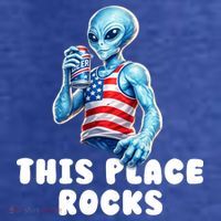 Alien This Place Rocks USA 4th Of July T-Shirt thumb 5