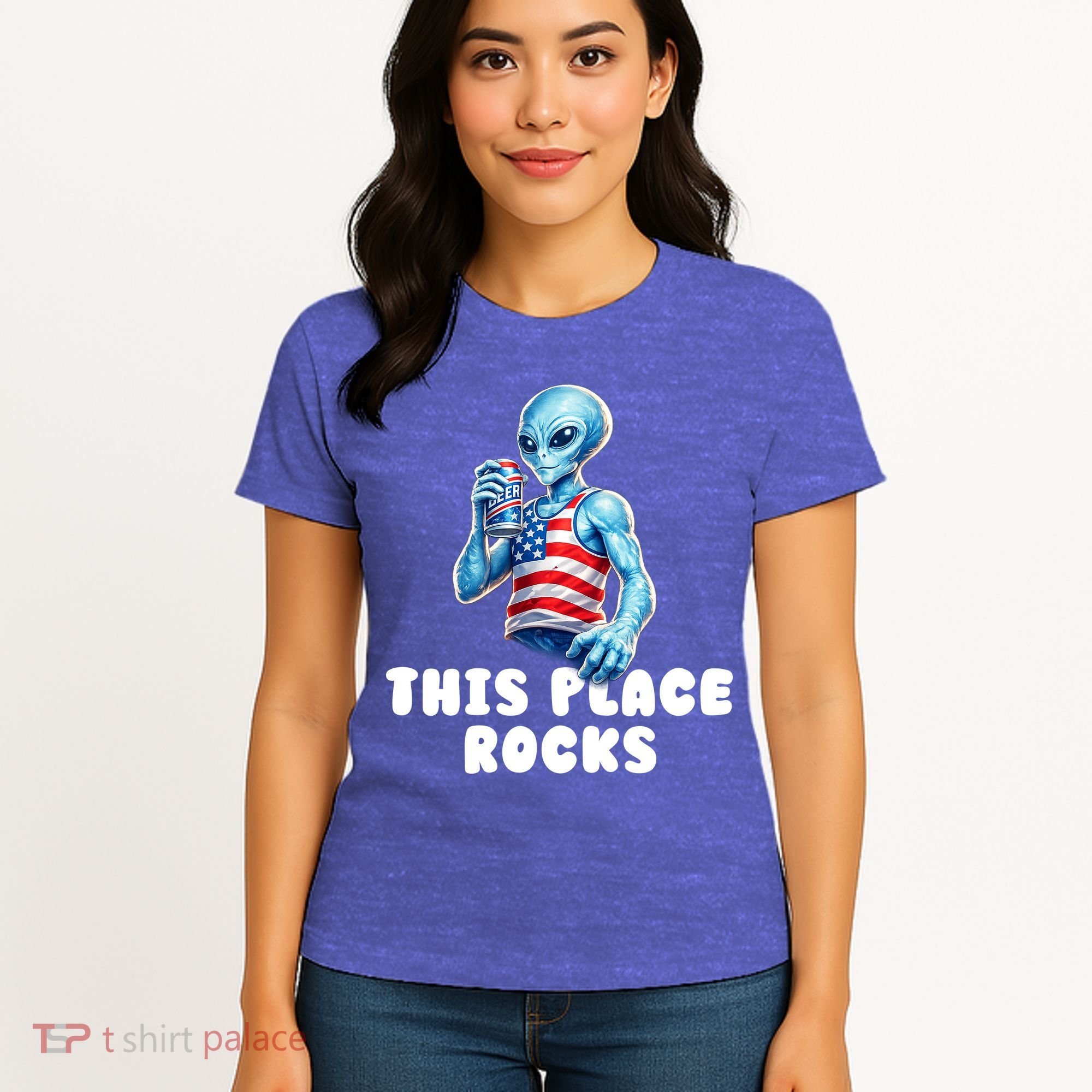 Alien This Place Rocks USA 4th Of July Women's T-Shirt
