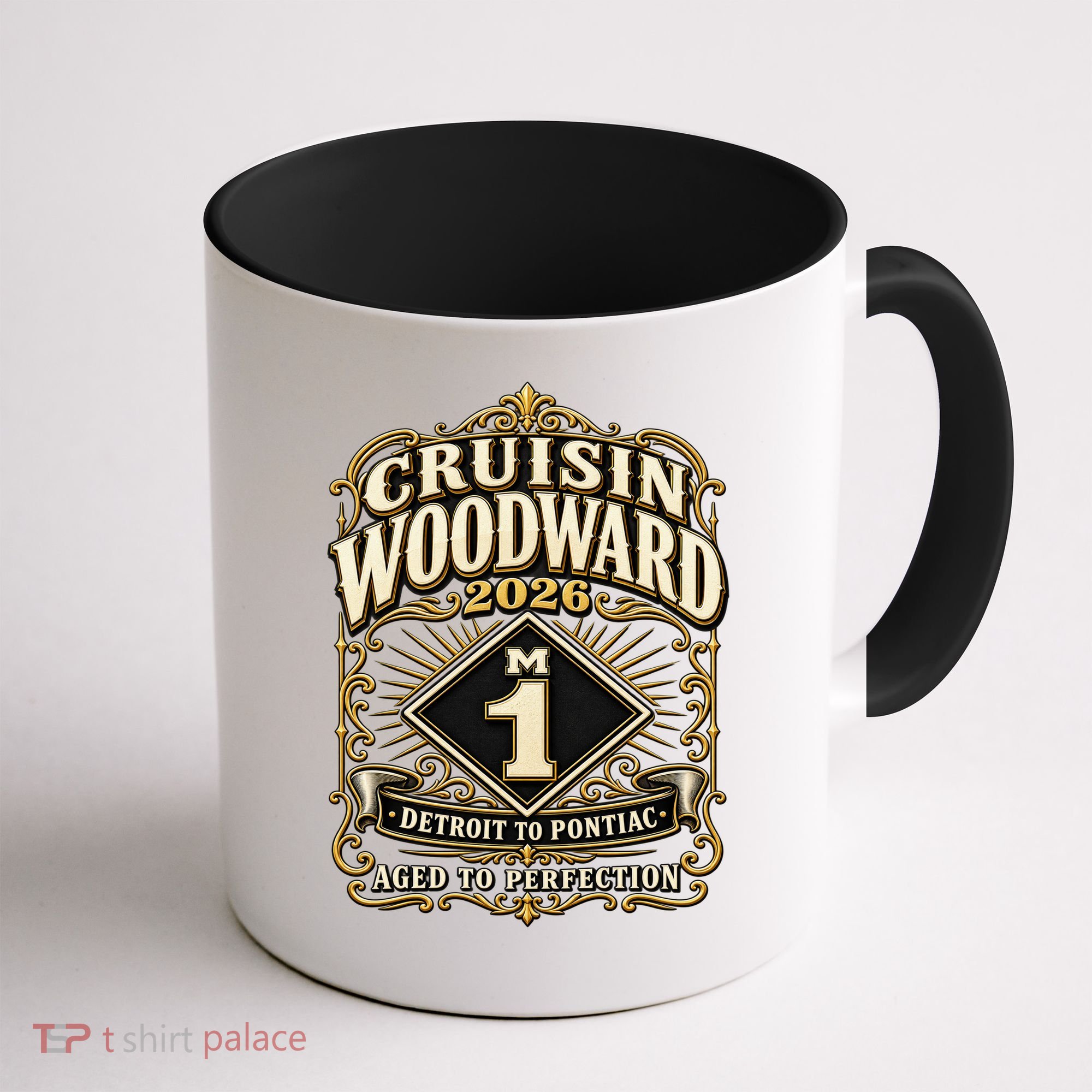 Aged To Perfection 2026 Woodward M1 Car Cruise Coffee Mug