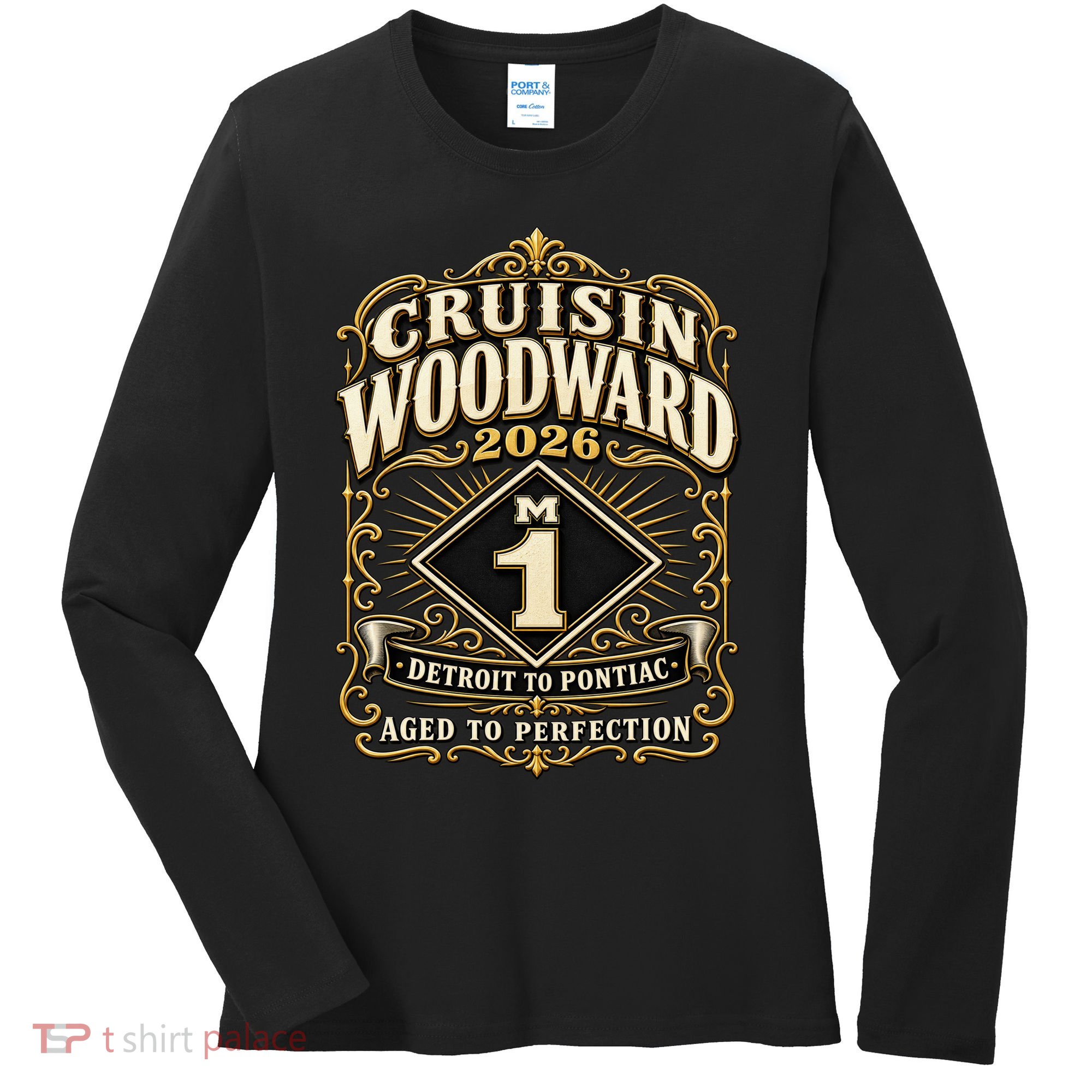 Aged To Perfection 2026 Woodward M1 Car Cruise Women's Long Sleeve Shirt