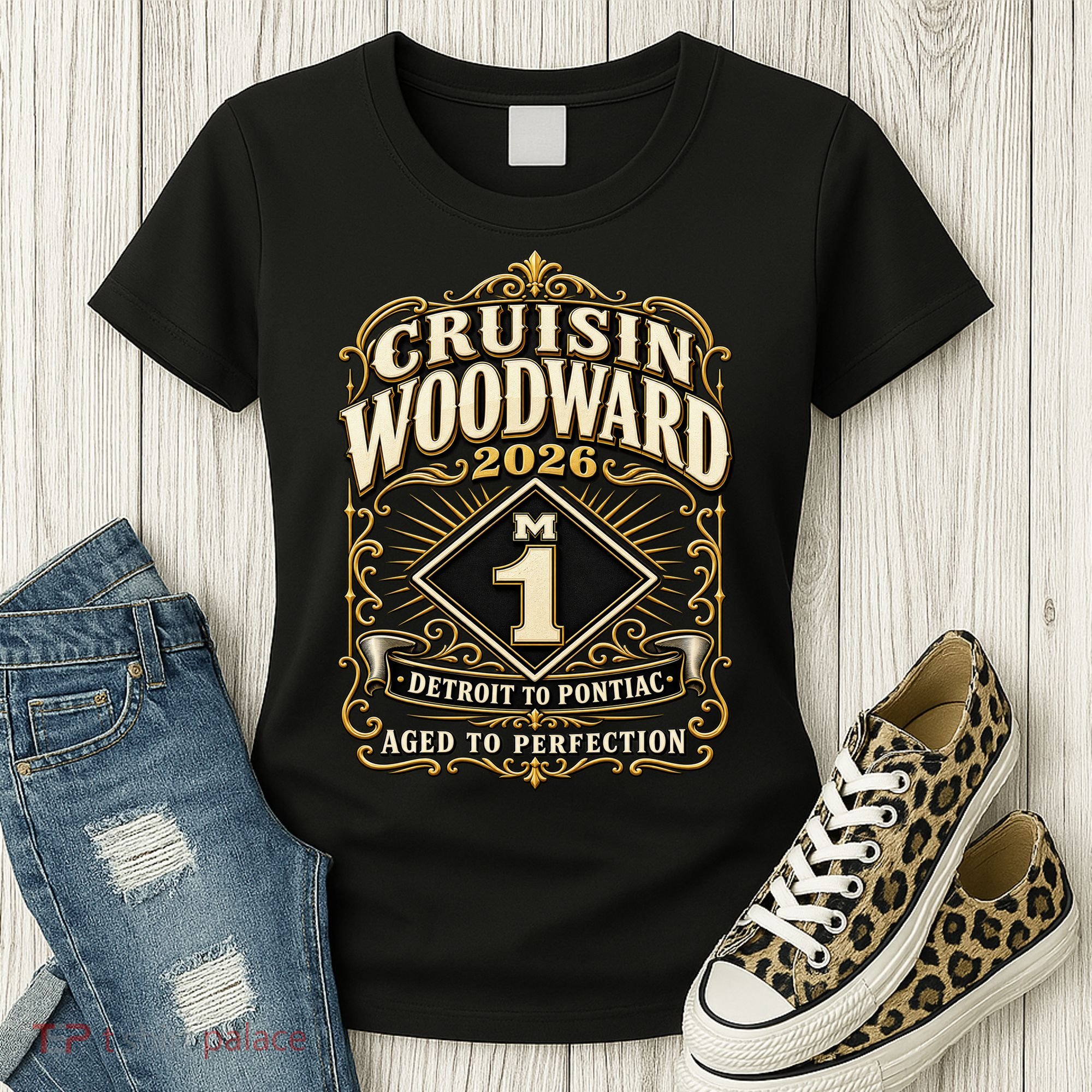 Aged To Perfection 2026 Woodward M1 Car Cruise Women's T-Shirt