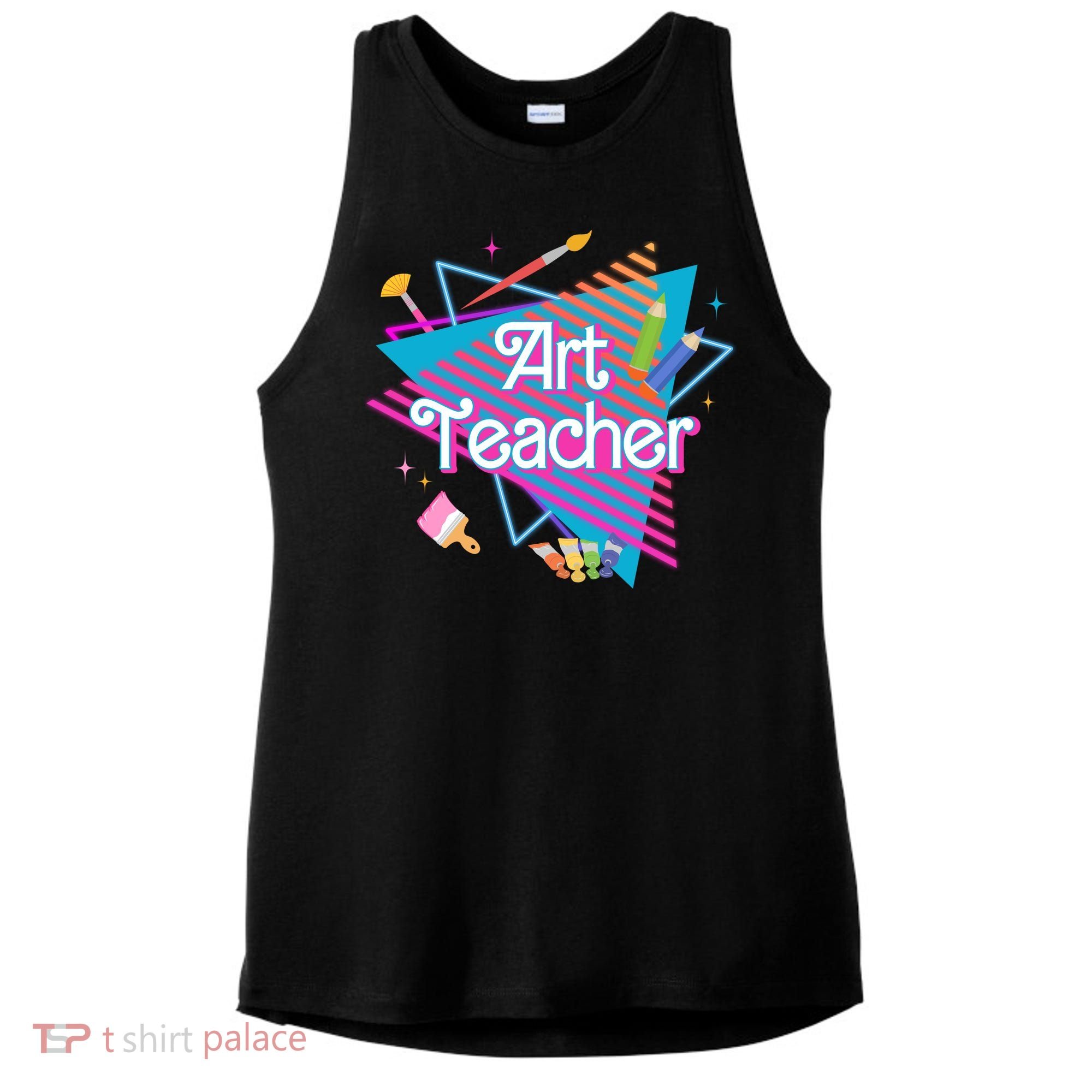 Art Teacher Retro Gift Ladies PosiCharge Tri-Blend Wicking Tank