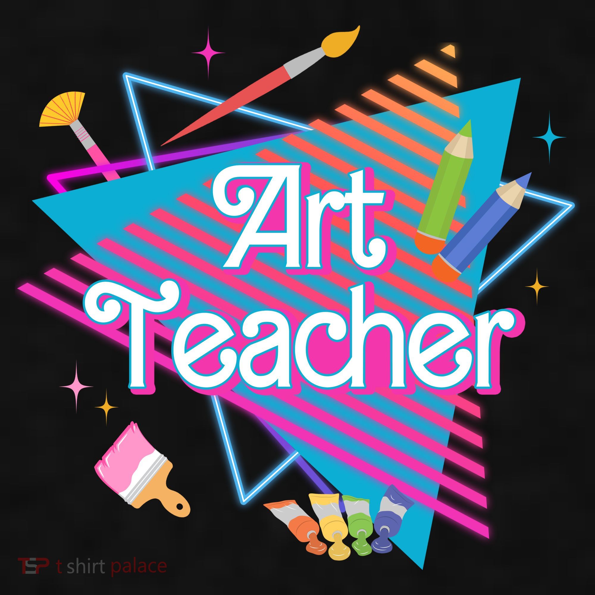 Art Teacher Retro Gift Ladies PosiCharge Tri-Blend Wicking Tank