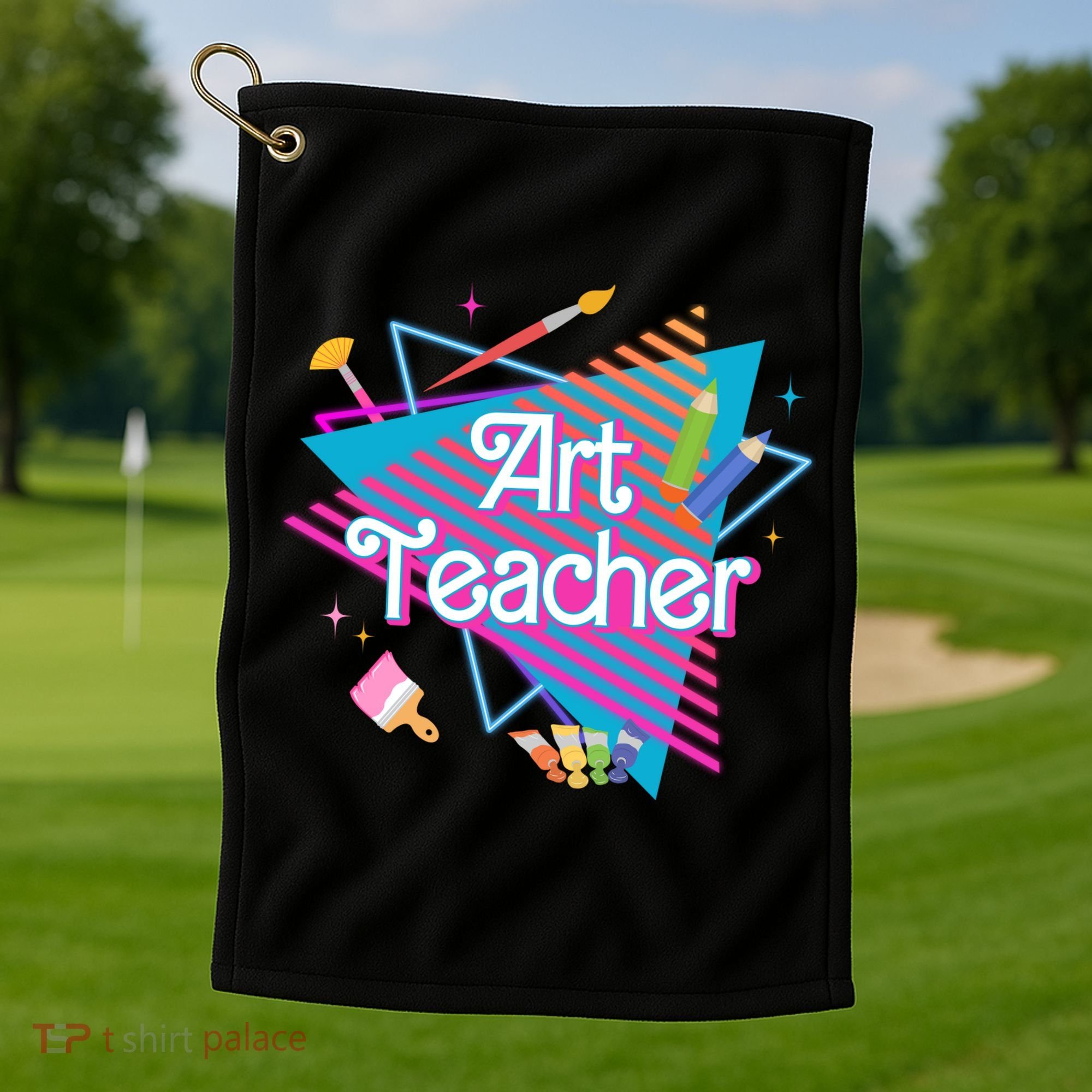 Art Teacher Retro Gift Golf Towel