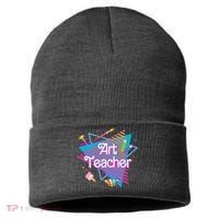 Art Teacher Retro Gift Sustainable Knit Beanie thumb 0