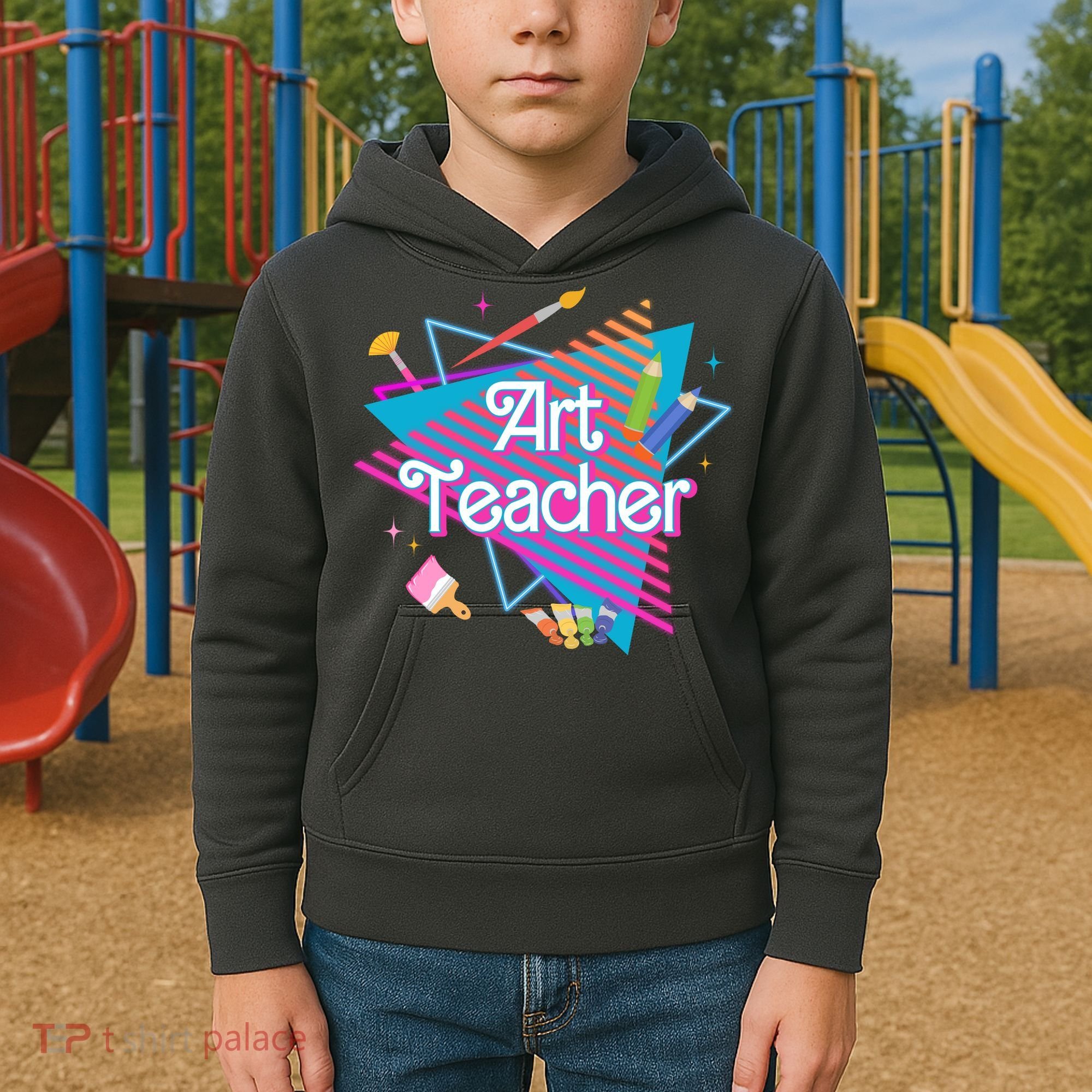 Art Teacher Retro Gift Kids Hoodie