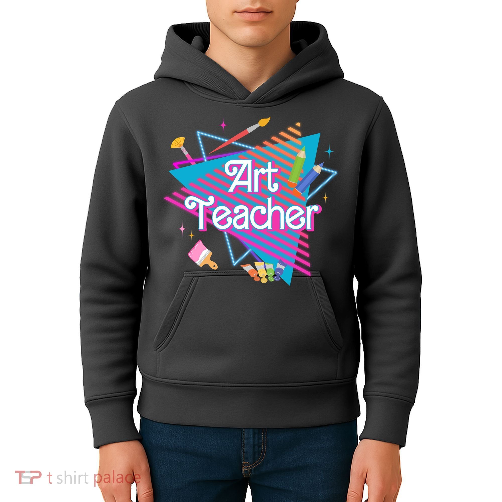 Art Teacher Retro Gift Kids Hoodie