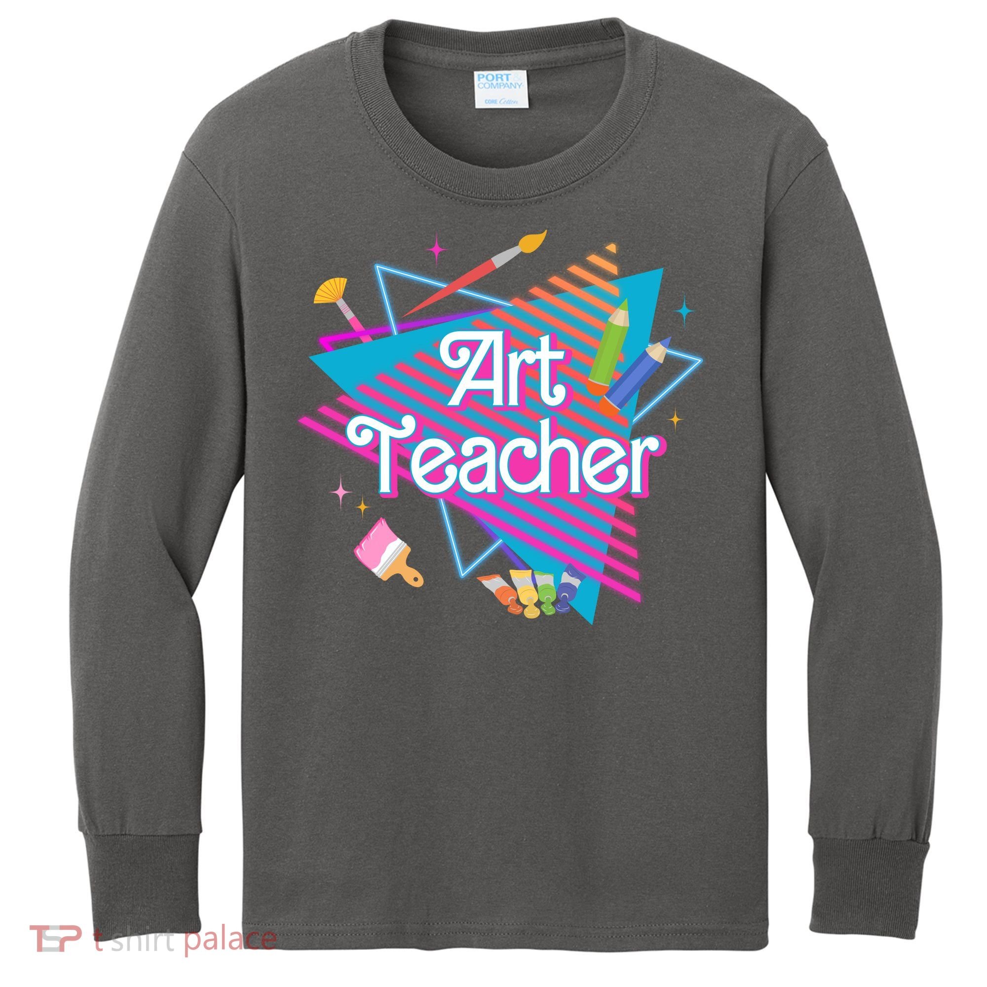 Art Teacher Retro Gift Kids Long Sleeve Shirt