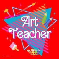 Art Teacher Retro Gift Santa Hat thumb 1