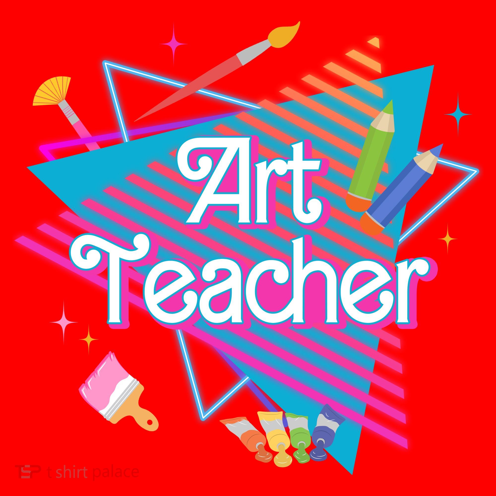 Art Teacher Retro Gift Santa Hat