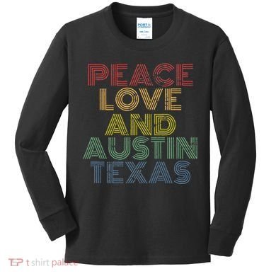 Austin Texas Retro Vintage Kids Long Sleeve Shirt