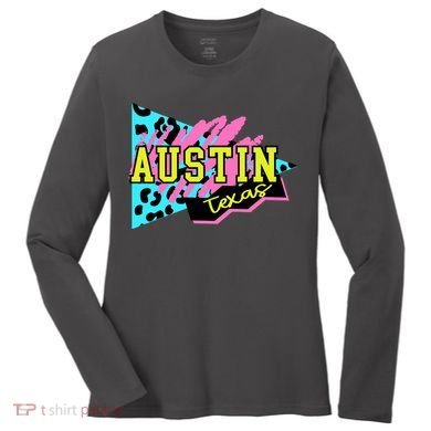 Austin Texas Retro 90s Women's Long Sleeve Shirt
