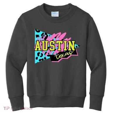 Austin Texas Retro 90s Kids Sweatshirt