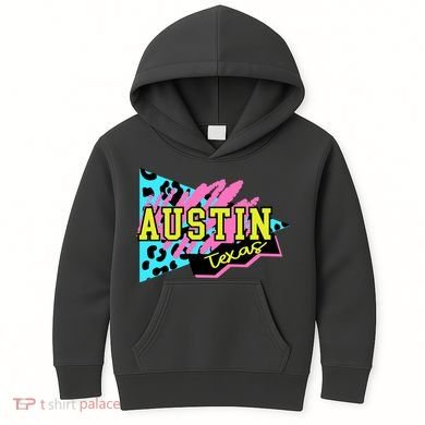 Austin Texas Retro 90s Kids Hoodie