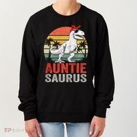 Auntiesaurus T Rex Dinosaur Auntie Saurus Family Matching Long Sleeve Women's Sweatshirt thumb 0