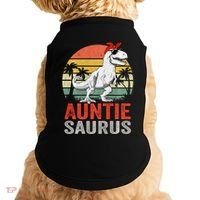 Auntiesaurus T Rex Dinosaur Auntie Saurus Family Matching Long Sleeve Doggie Tank thumb 0