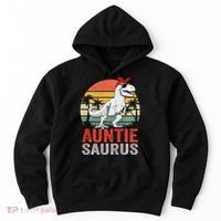 Auntiesaurus T Rex Dinosaur Auntie Saurus Family Matching Long Sleeve Hoodie thumb 0
