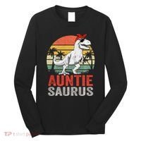 Auntiesaurus T Rex Dinosaur Auntie Saurus Family Matching Long Sleeve Long Sleeve Shirt thumb 0