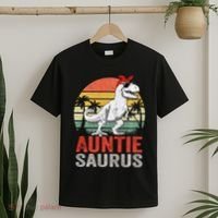 Auntiesaurus T Rex Dinosaur Auntie Saurus Family Matching Long Sleeve T-Shirt thumb 2