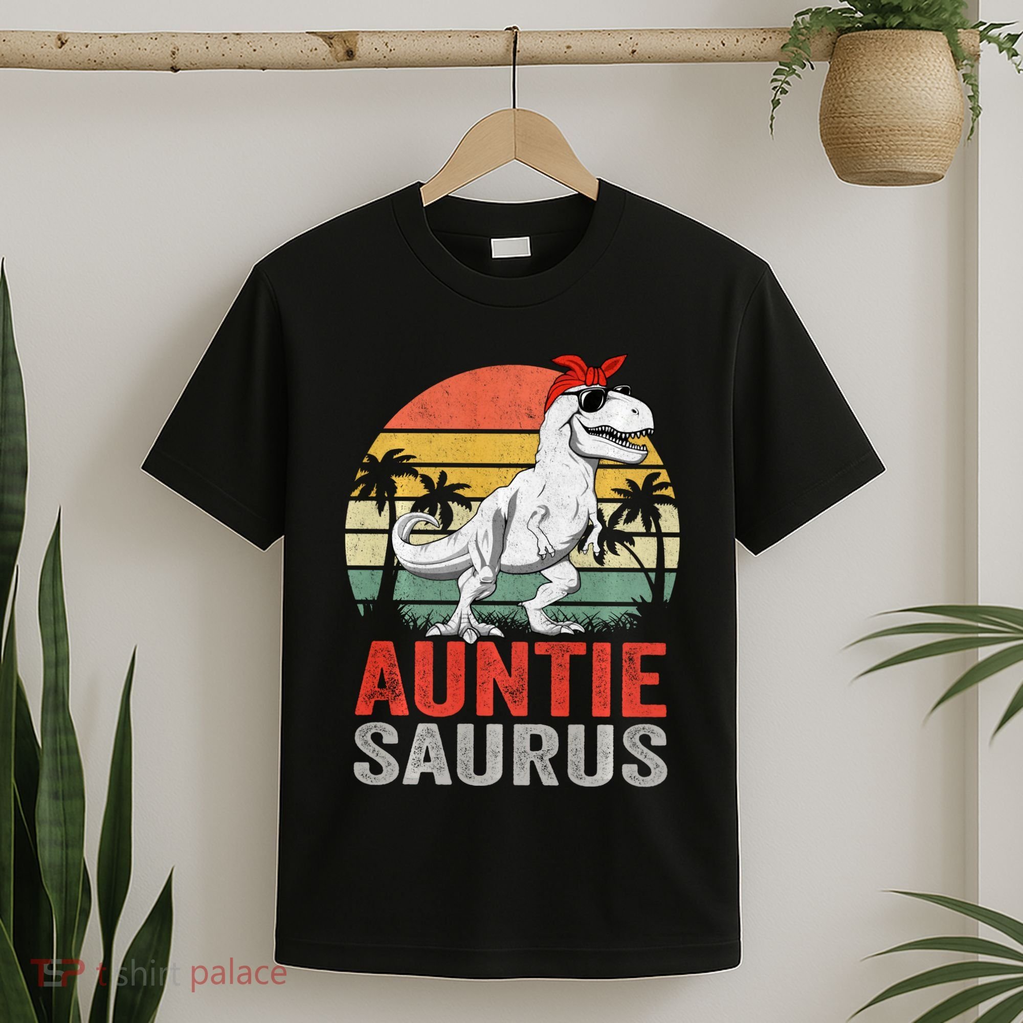 Auntiesaurus T Rex Dinosaur Auntie Saurus Family Matching Long Sleeve T-Shirt