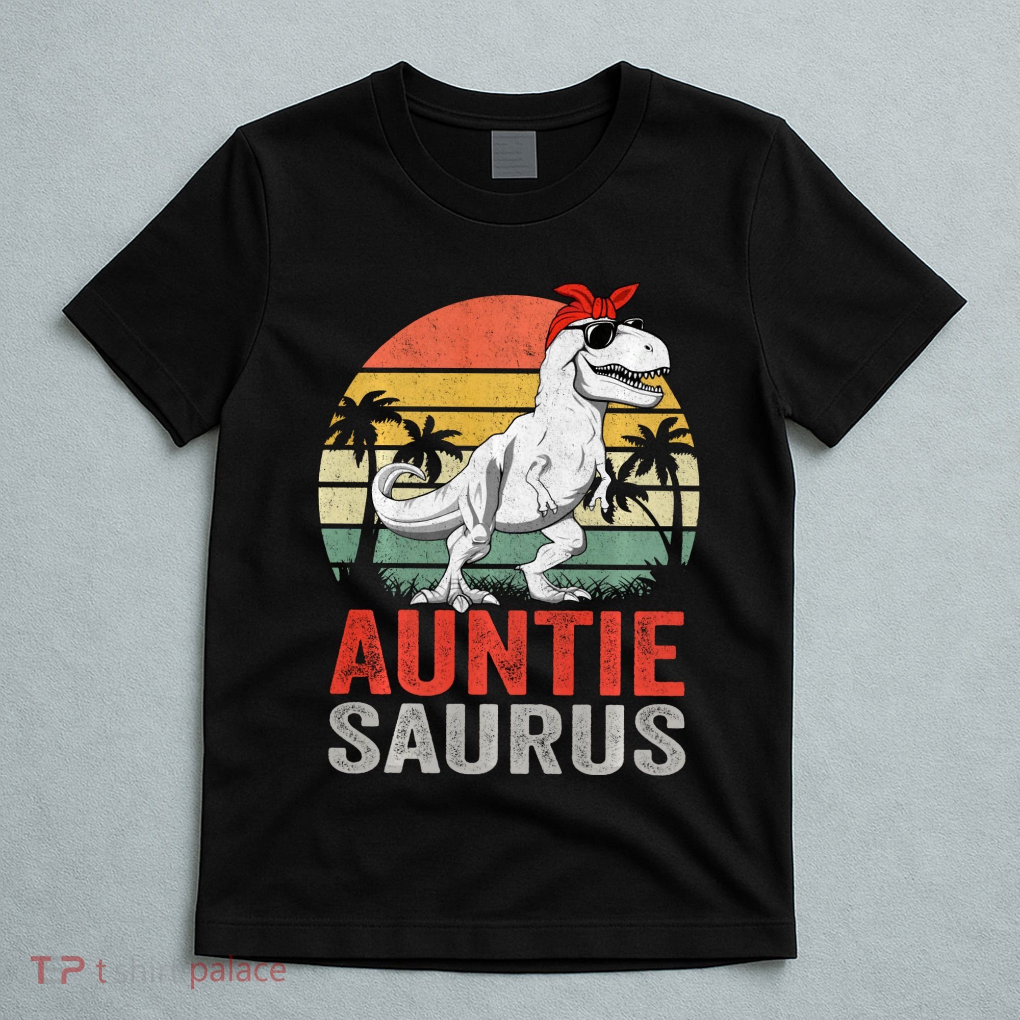 Auntiesaurus T Rex Dinosaur Auntie Saurus Family Matching Long Sleeve T-Shirt