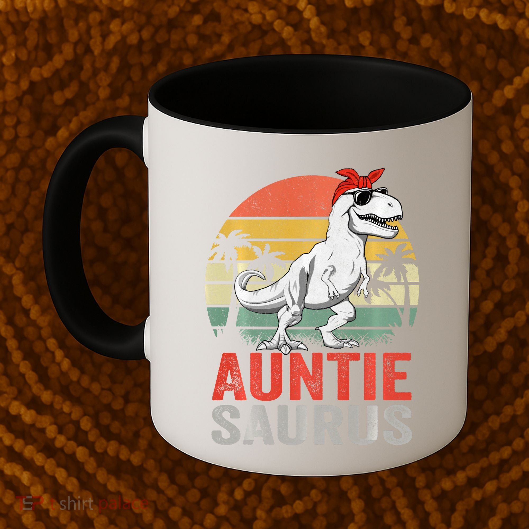 Auntiesaurus T Rex Dinosaur Auntie Saurus Family Matching Long Sleeve Coffee Mug