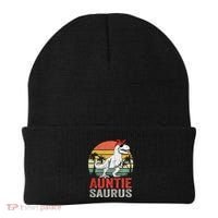 Auntiesaurus T Rex Dinosaur Auntie Saurus Family Matching Long Sleeve Beanie thumb 0
