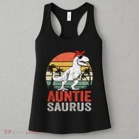 Auntiesaurus T Rex Dinosaur Auntie Saurus Family Matching Long Sleeve Women's Tank Top thumb 3