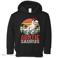 Auntiesaurus T Rex Dinosaur Auntie Saurus Family Matching Long Sleeve Toddler Hoodie thumb 0