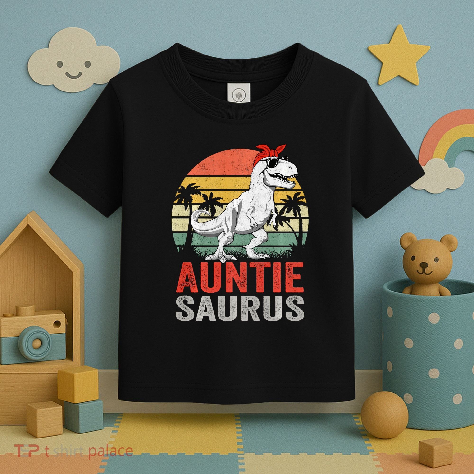 Auntiesaurus T Rex Dinosaur Auntie Saurus Family Matching Long Sleeve Toddler T-Shirt