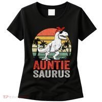 Auntiesaurus T Rex Dinosaur Auntie Saurus Family Matching Long Sleeve Women's T-Shirt thumb 0
