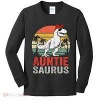 Auntiesaurus T Rex Dinosaur Auntie Saurus Family Matching Long Sleeve Kids Long Sleeve Shirt thumb 0