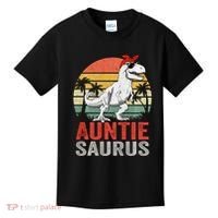Auntiesaurus T Rex Dinosaur Auntie Saurus Family Matching Long Sleeve Kids T-Shirt thumb 0