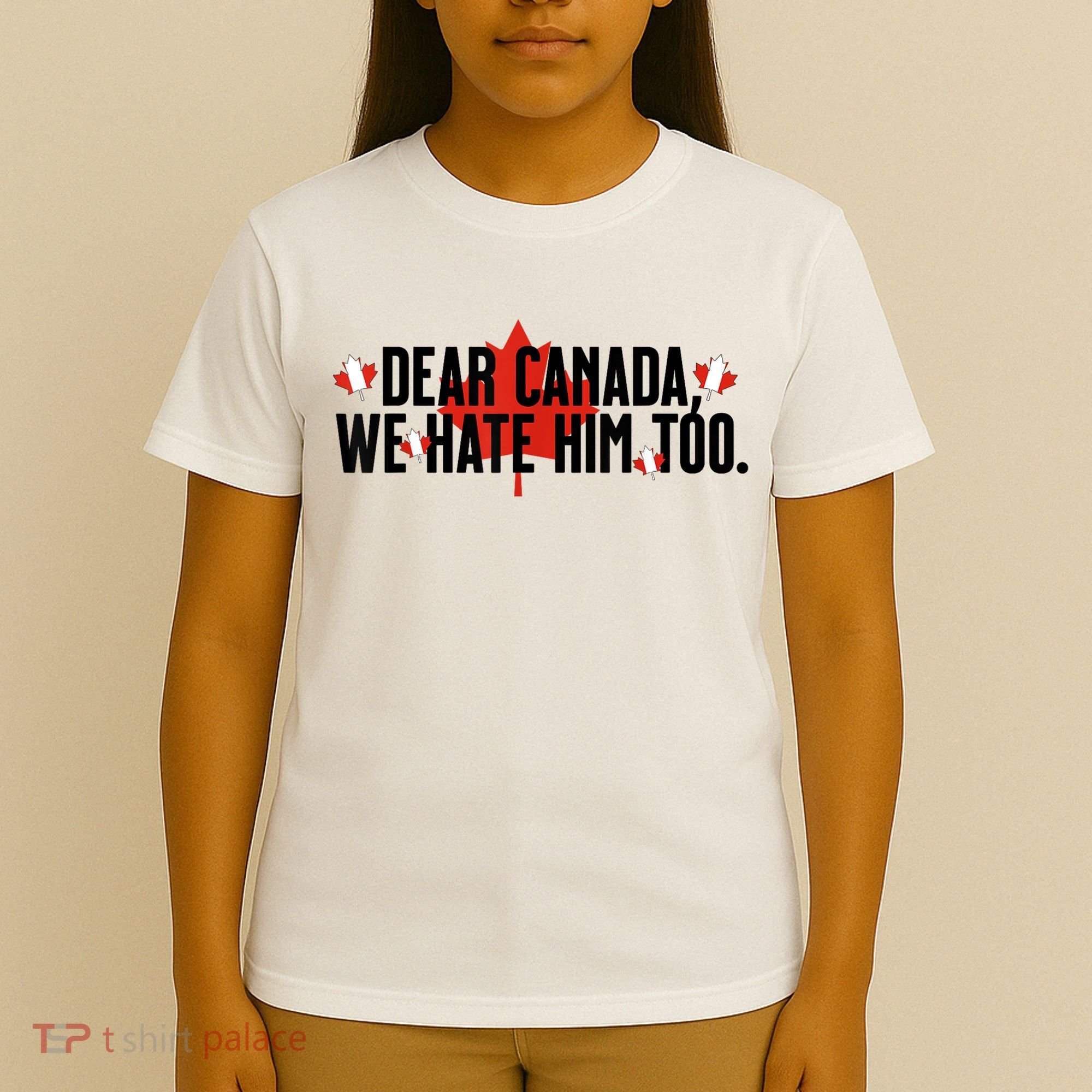 Anti Trump Retro Vintage Apparel Tees Dear Canada We Hate Him Too Anti Trump Political Protest T-Shirt