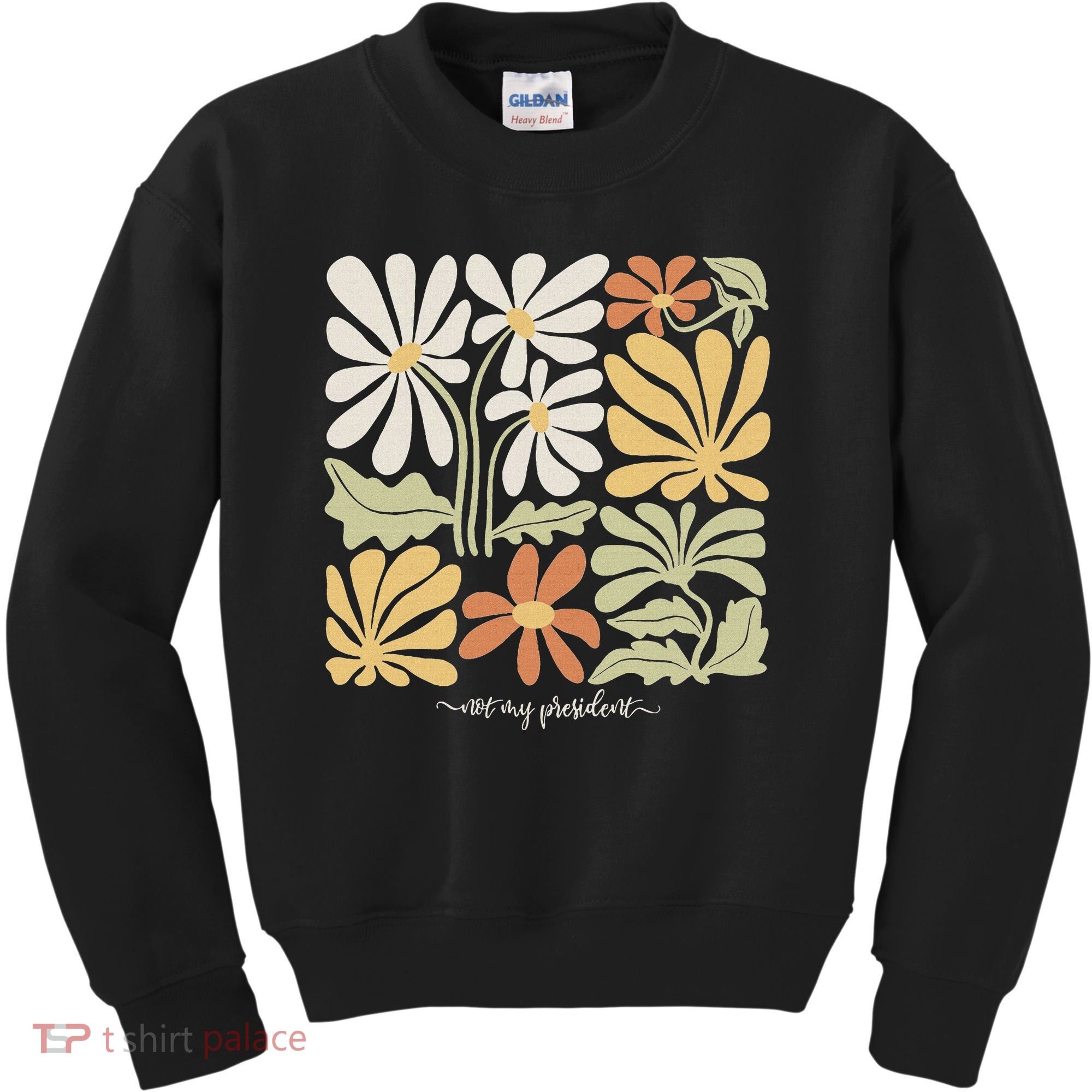 Anti Trump Subtle Not My President Flowers Statement Kids Sweatshirt