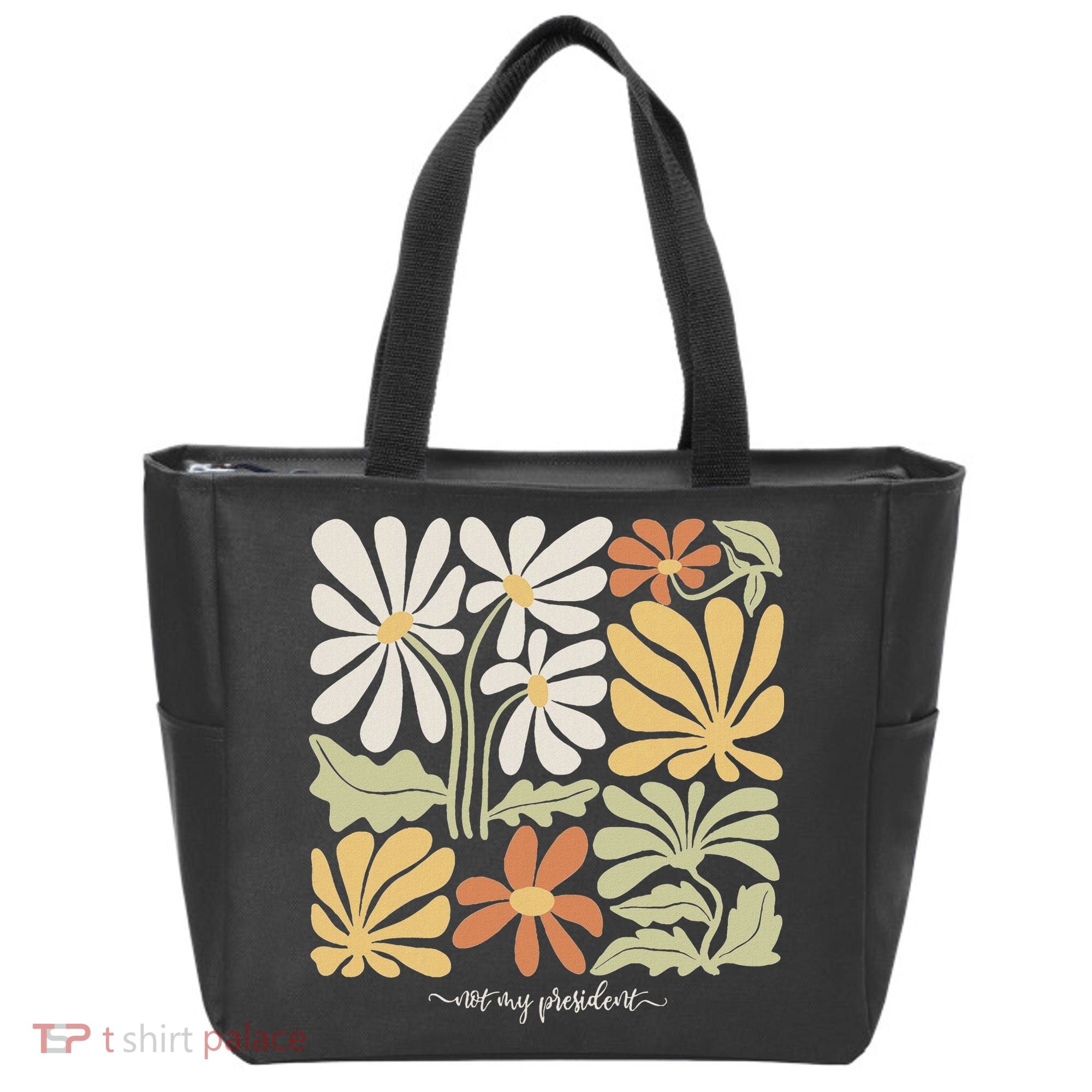 Anti Trump Subtle Not My President Flowers Statement Tote Bag
