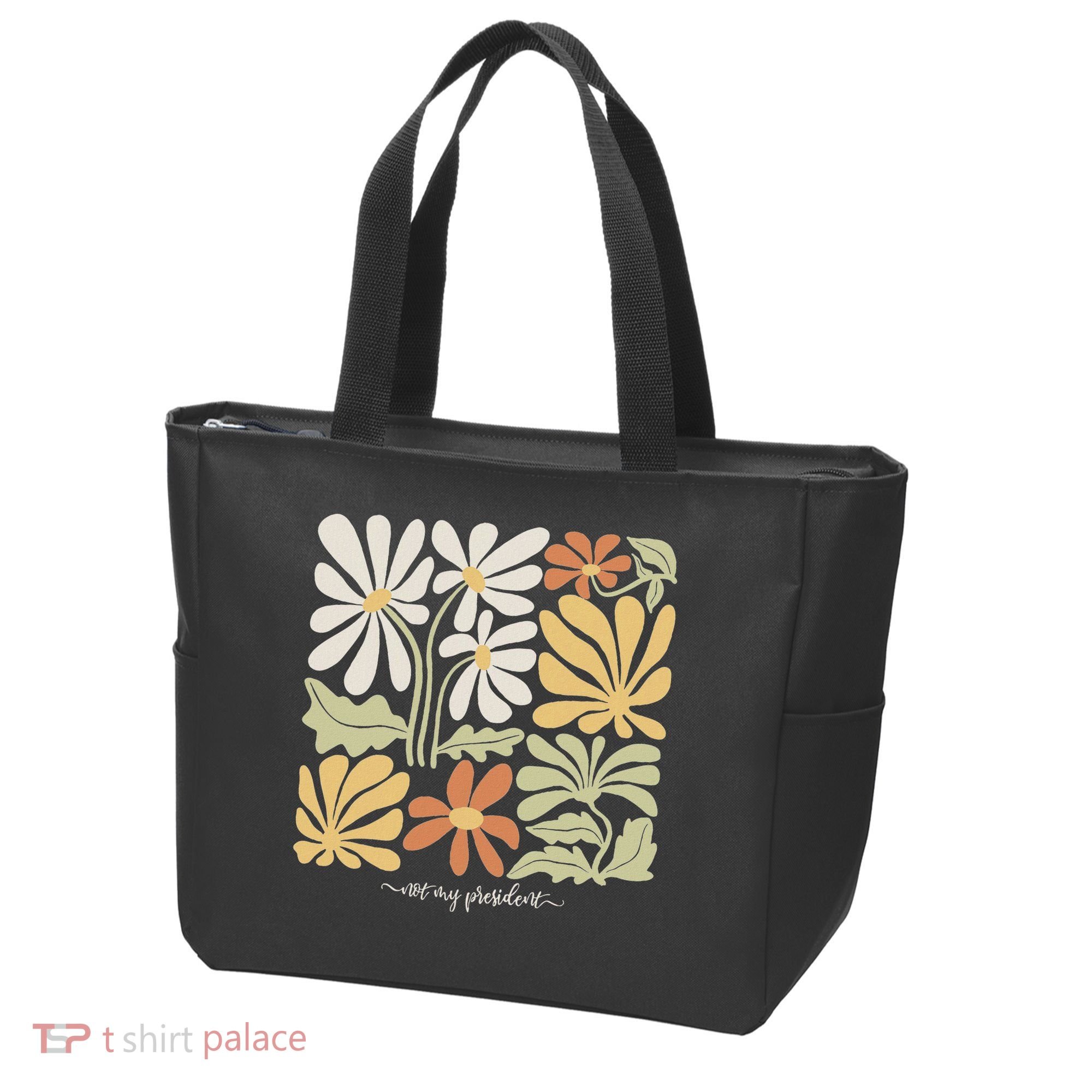 Anti Trump Subtle Not My President Flowers Statement Tote Bag