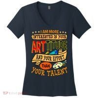 Art Teacher Student School Artist Illustrator Painter Women's V-Neck T-Shirt thumb 0