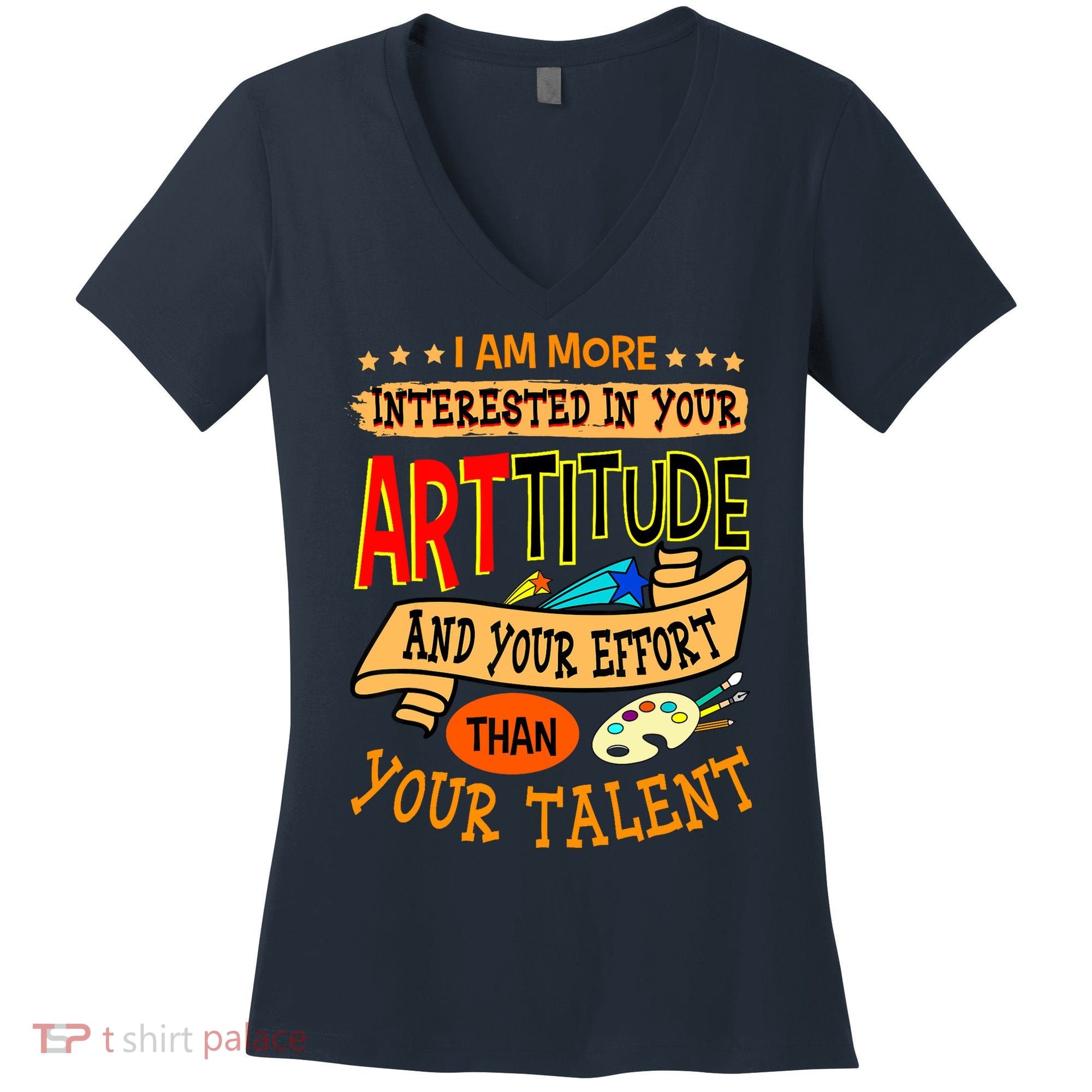 Art Teacher Student School Artist Illustrator Painter Women's V-Neck T-Shirt