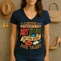 Art Teacher Student School Artist Illustrator Painter Women's V-Neck T-Shirt thumb 3