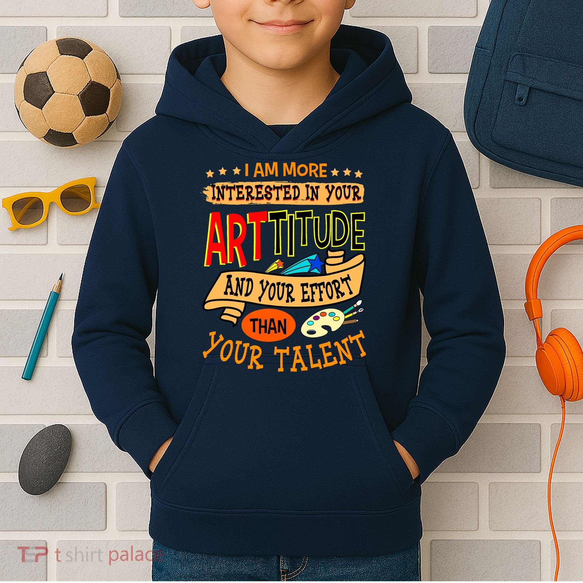 Art Teacher Student School Artist Illustrator Painter Kids Hoodie