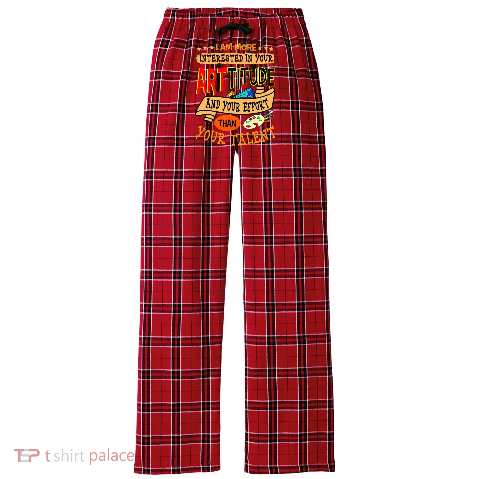 Art Teacher Student School Artist Illustrator Painter Women's Flannel Plaid Pajama Pants