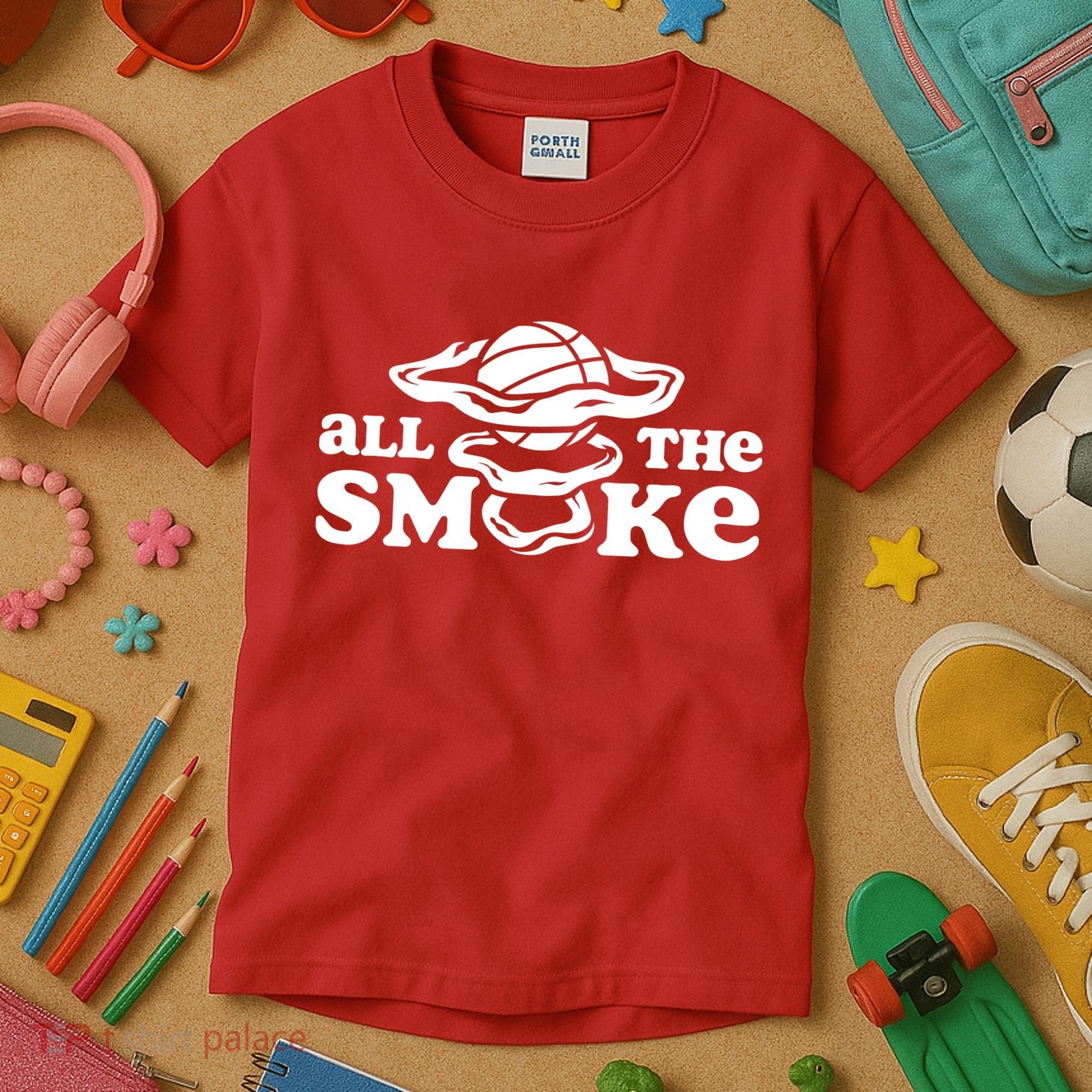 All The Smoke Funny Basketball Podcast Kids T-Shirt