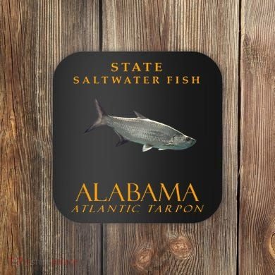 Alabama Territory Saltwater Fish Atlantic Tarpon Coaster