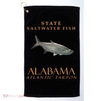 Alabama Territory Saltwater Fish Atlantic Tarpon Golf Towel thumb 0