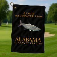 Alabama Territory Saltwater Fish Atlantic Tarpon Golf Towel thumb 1